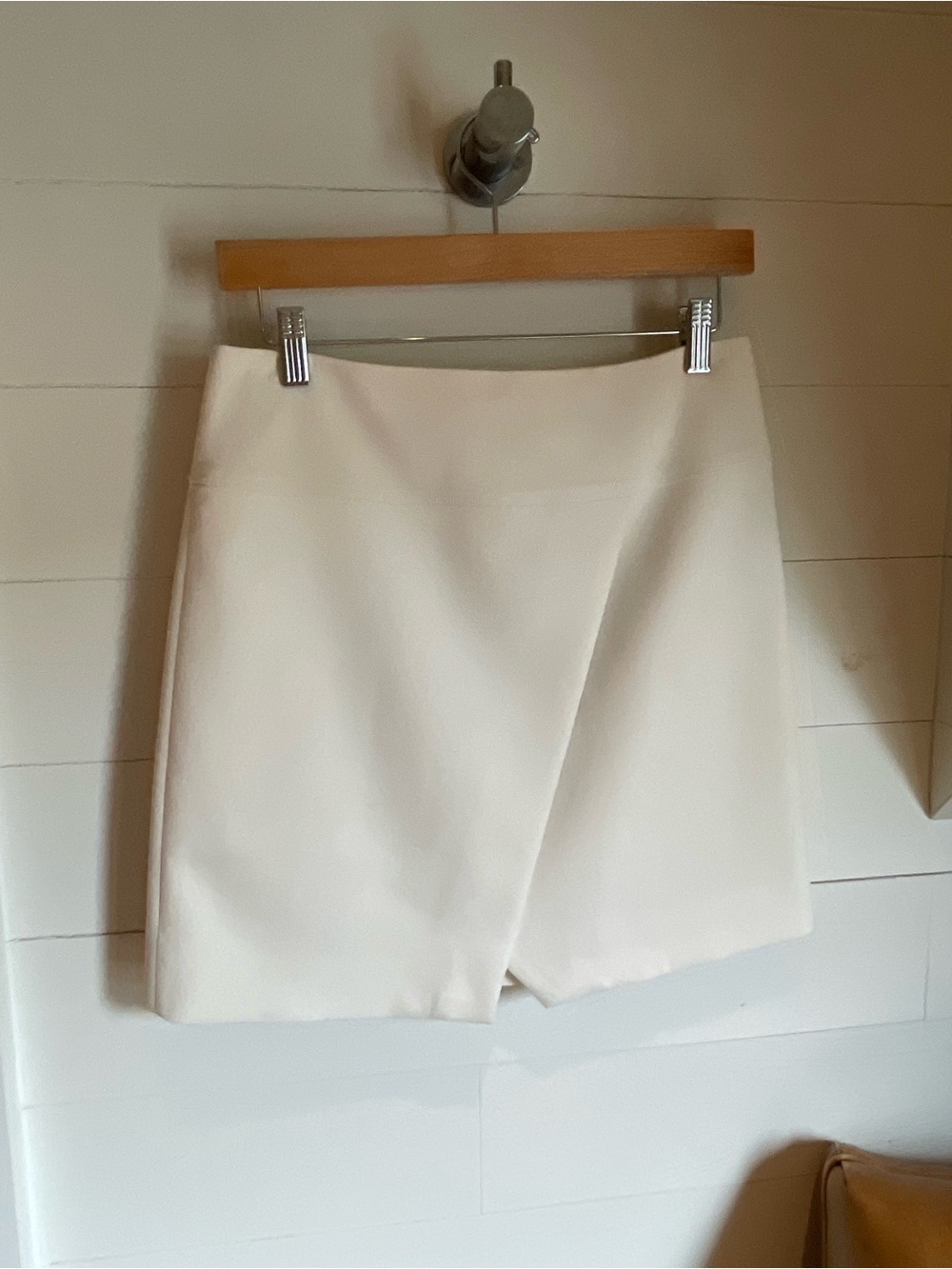 J. Crew Cream Asymmetrical Mini Skort